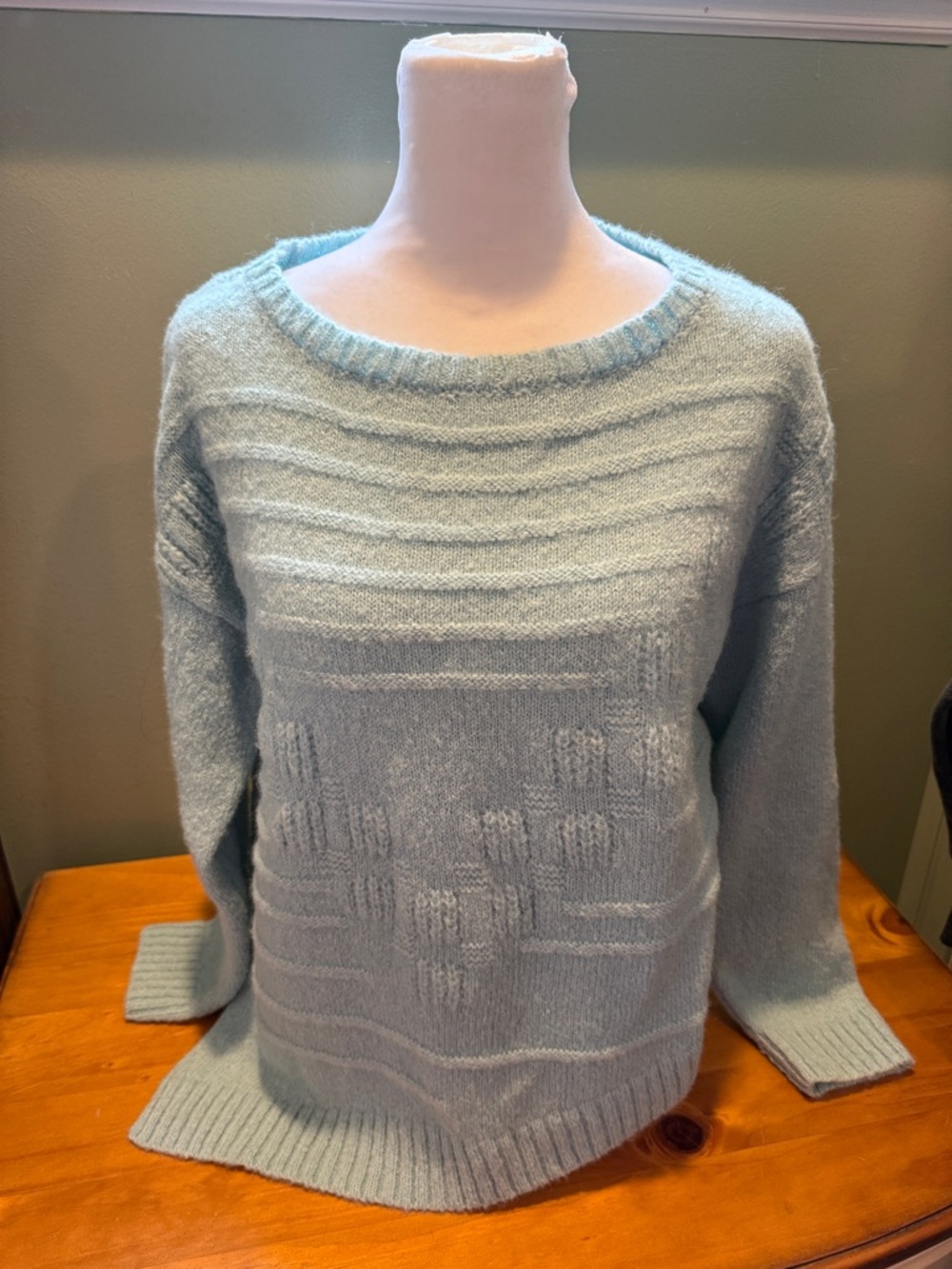 Classic Alpaca Soft Knit Women's alpaca Sweater in Light Blue